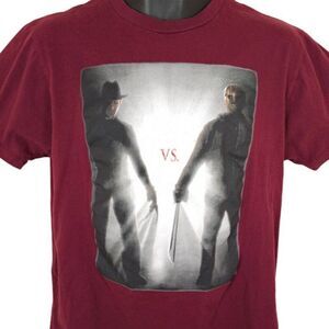 Freddy Vs Jason T Shirt Mens Size Large Red Freddy Krueger Jason Voorhees Horror